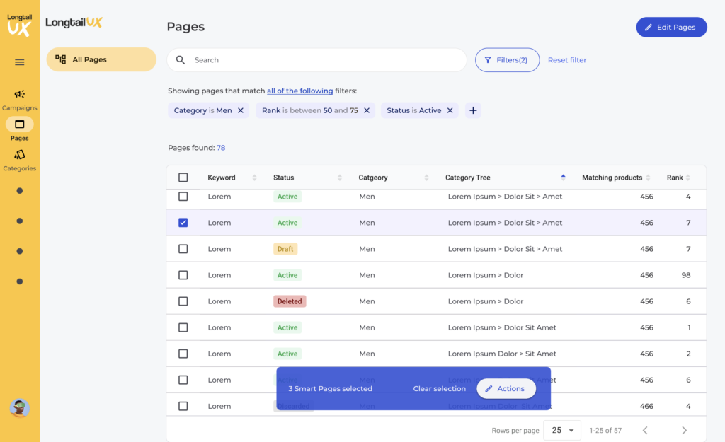 status change ui
