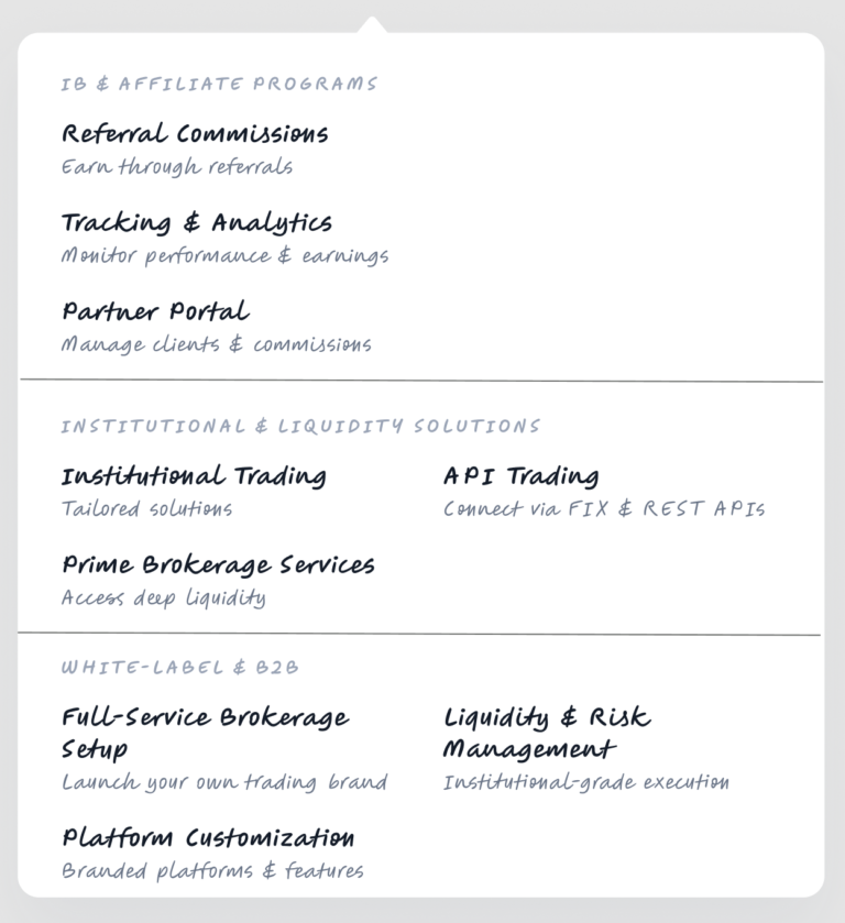 Partners low mega menu